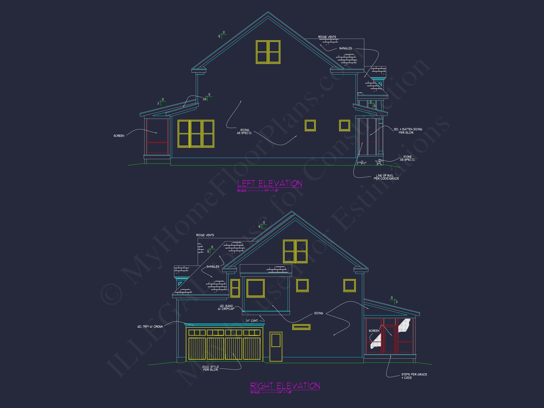 Traditional house Plan with 2 Stories,CAD Designs & Open Floor