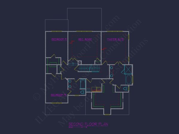 Traditional house Plan with 2 Stories, CAD Designs & Open Floor