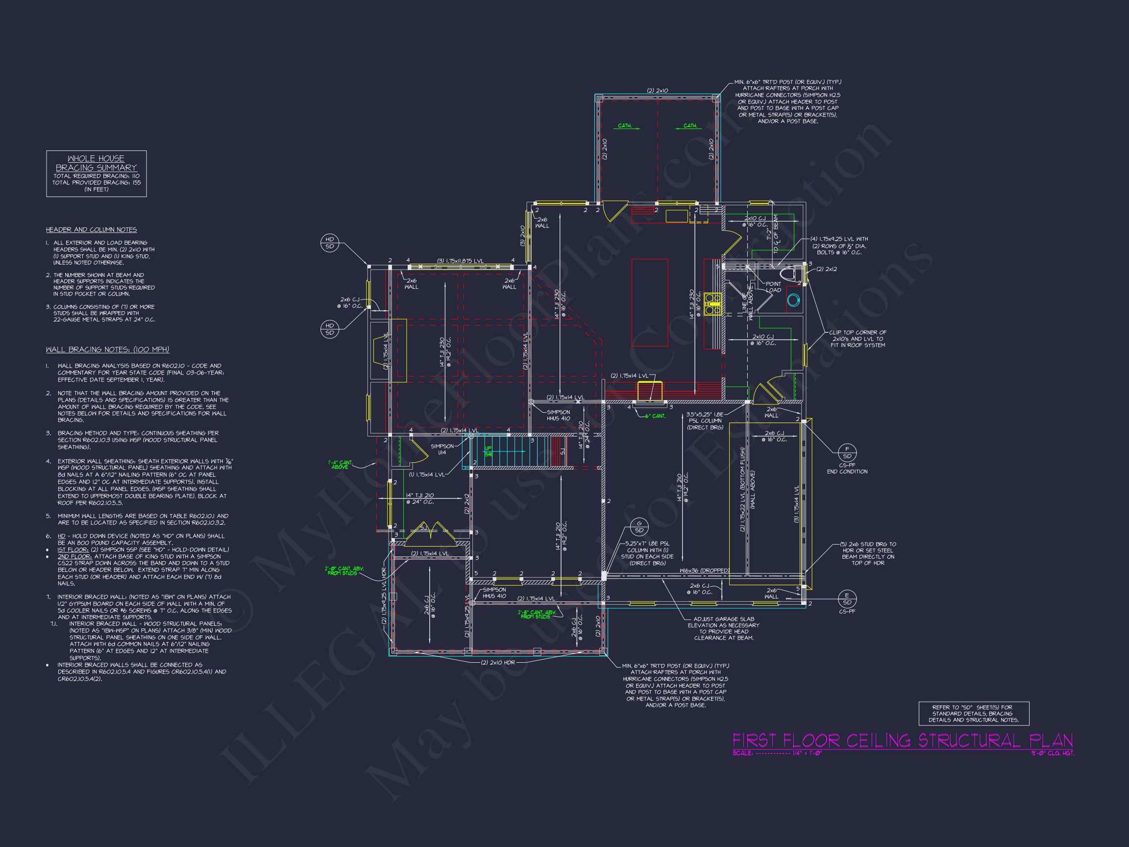 Traditional house Plan with 2.5 Stories,4 Beds,and CAD Blueprint