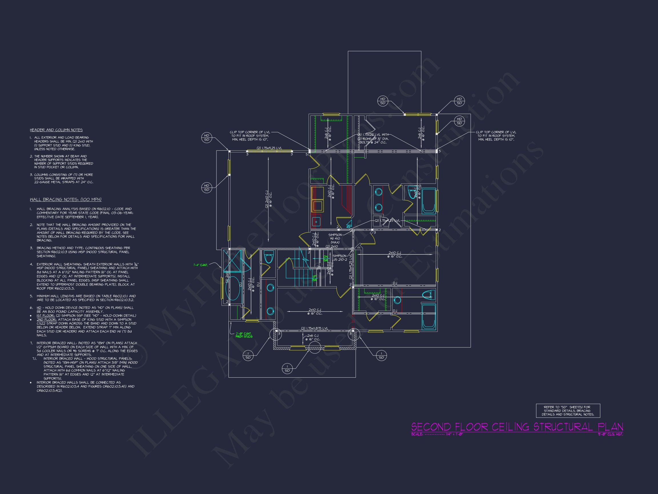 Traditional house Plan with 2.5 Stories,4 Beds,and CAD Blueprint