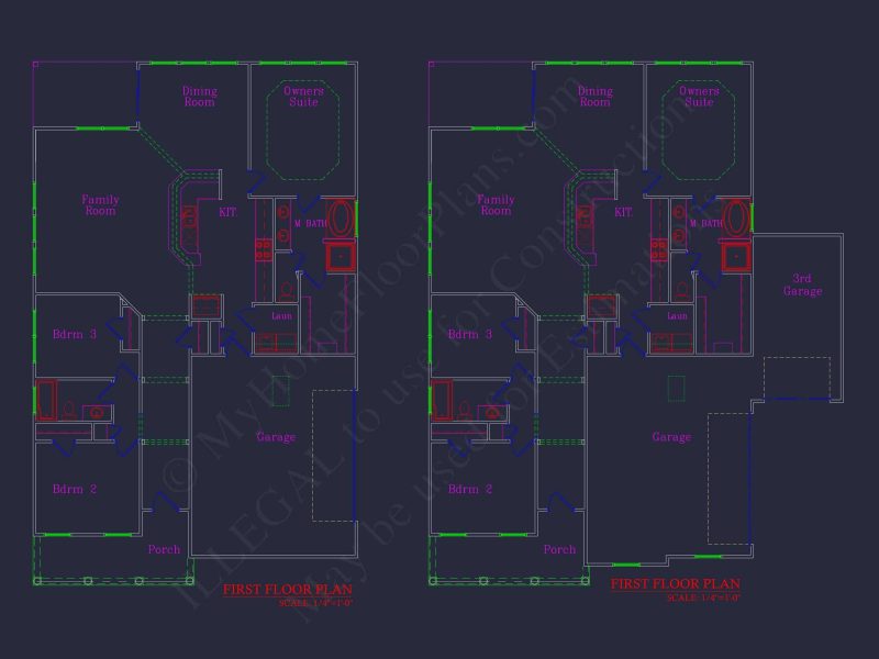 Traditional house Plan with 3 Bedrooms and CAD-Optimized Designs