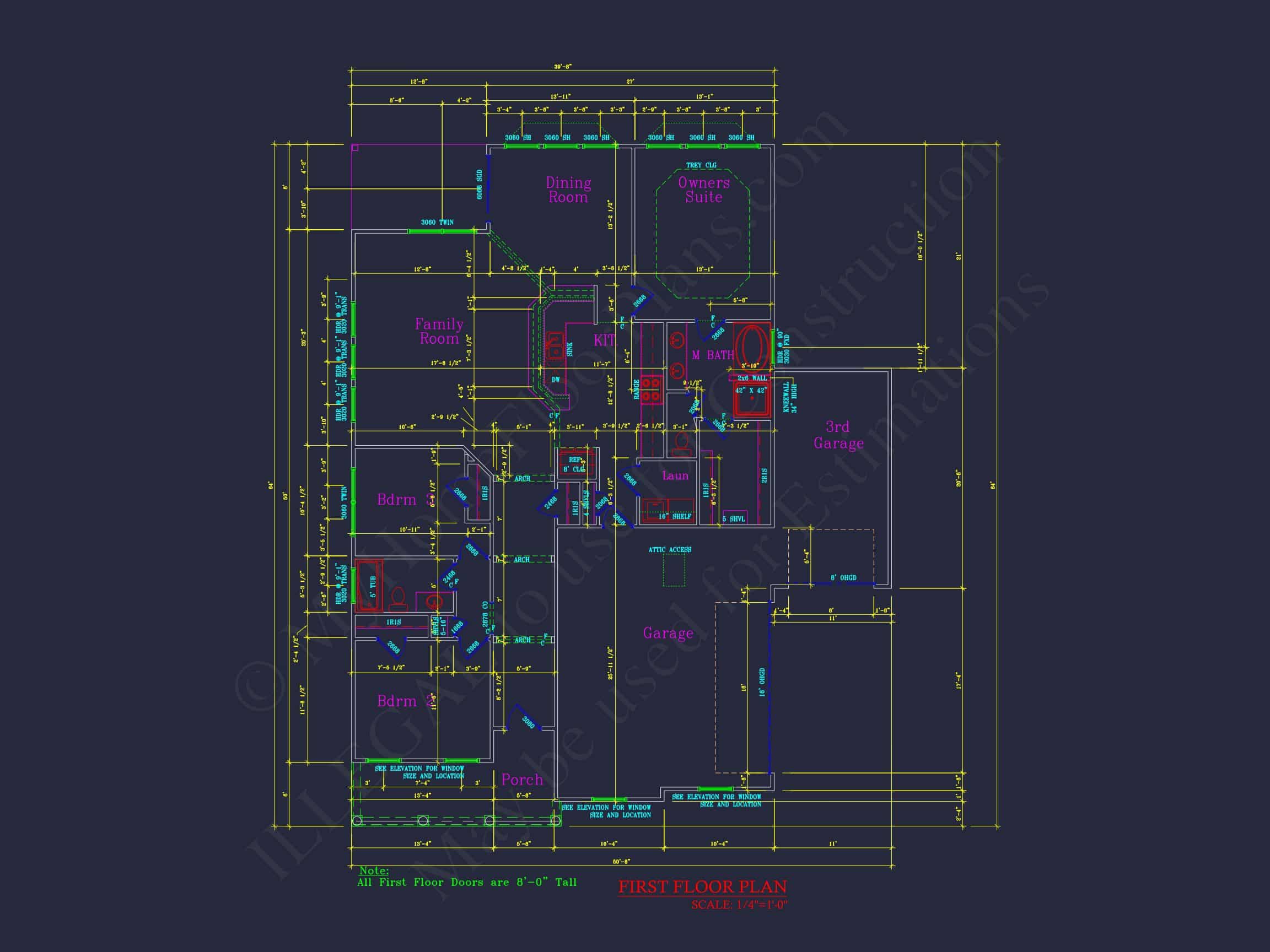 Traditional house Plan with 3 Bedrooms and CAD-Optimized Designs