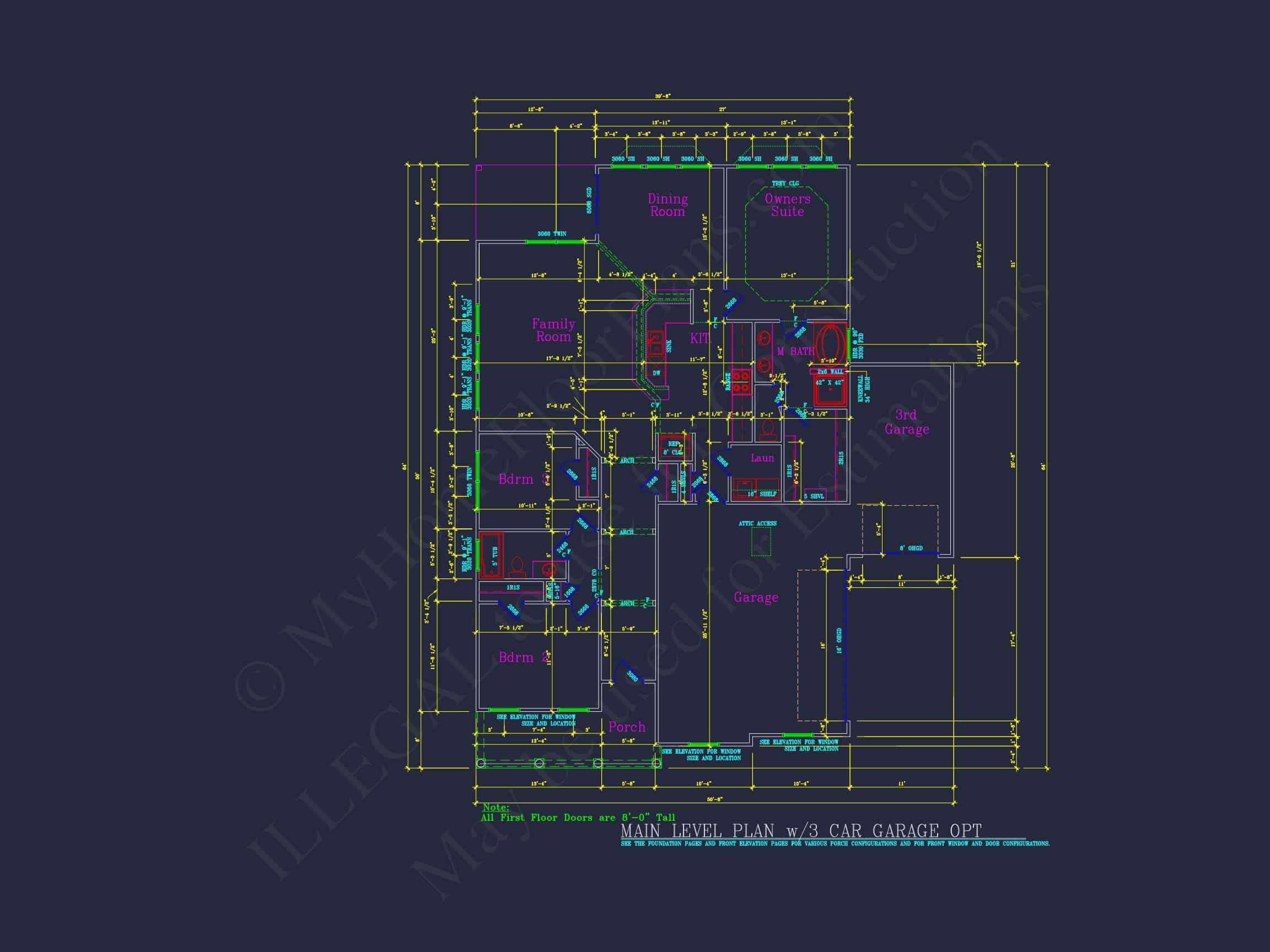 Traditional house Plan with 3 Bedrooms and CAD-Optimized Designs