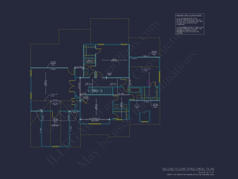Traditional house Plan with 4 Bedrooms and 2 Floors - CAD Designs