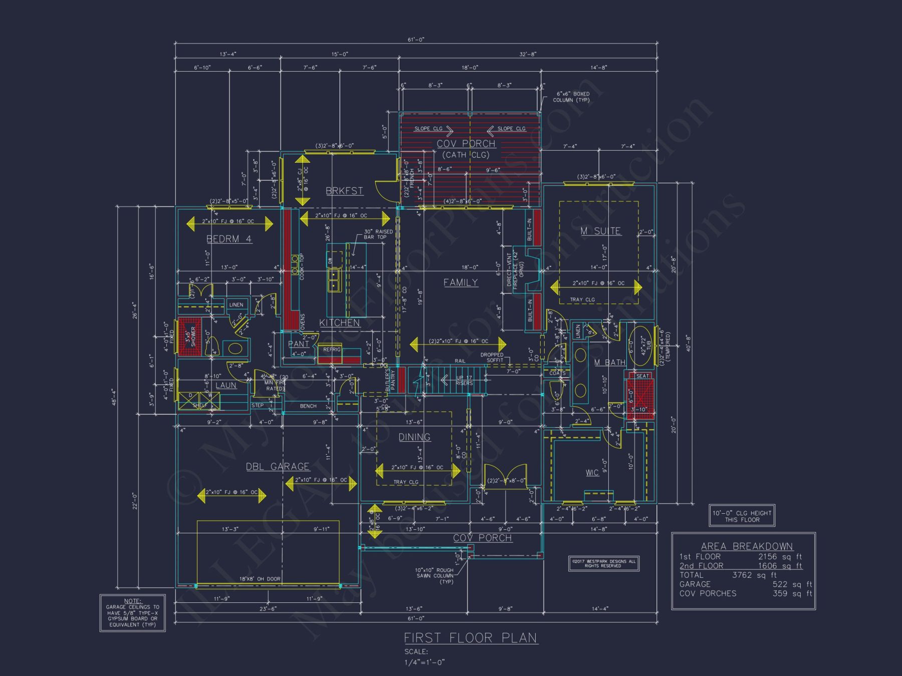 Traditional house Plan with 4 Bedrooms and 2 Floors - CAD Designs