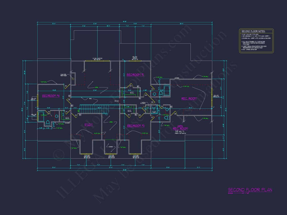 Traditional house Plan with 4 Bedrooms, CAD Blueprint Designs