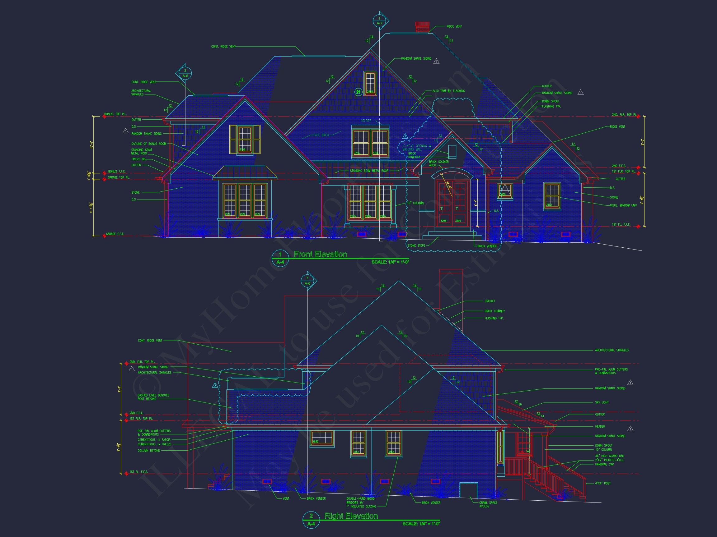 Traditional house Plan with CAD Blueprint & Custom Floor Designs