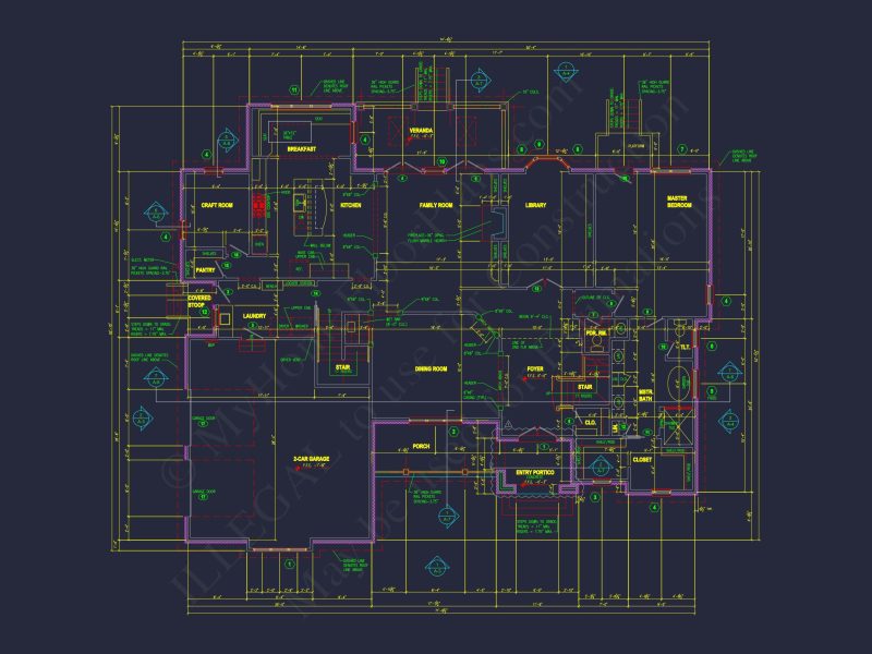 Traditional house Plan with CAD Blueprint & Custom Floor Designs
