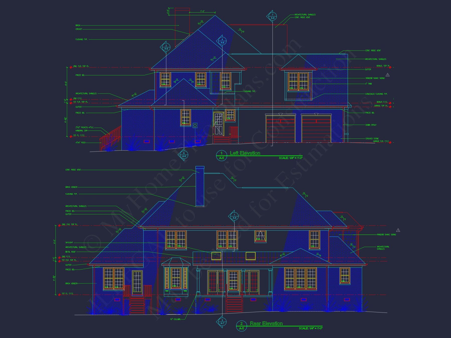 Traditional house Plan with CAD Blueprint & Custom Floor Designs