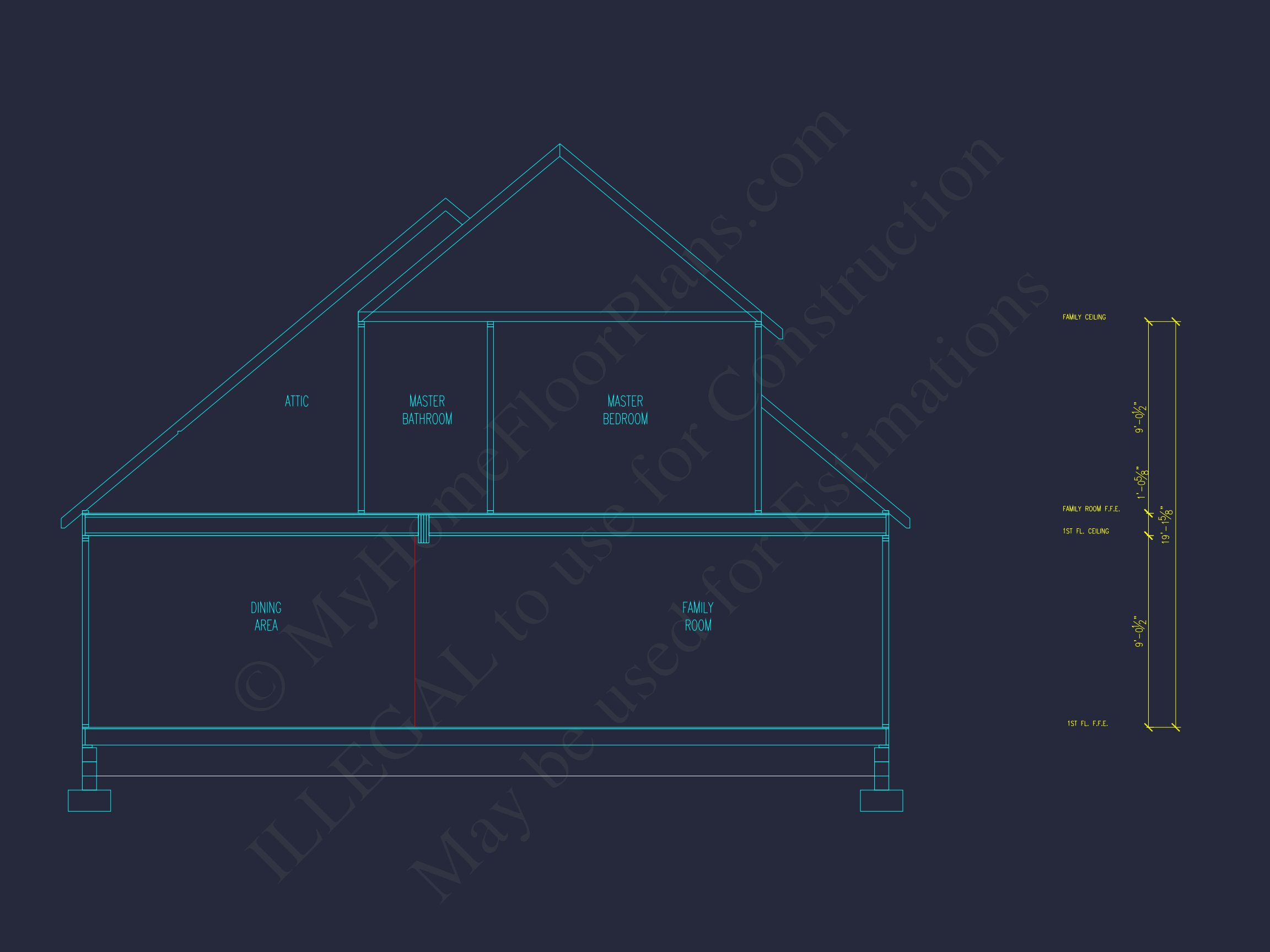 Traditional house Plan with CAD Blueprint & Custom Floor Designs