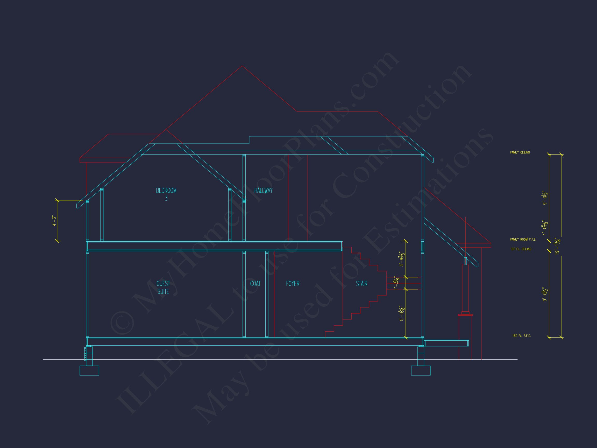 Traditional house Plan with CAD Blueprint & Custom Floor Designs