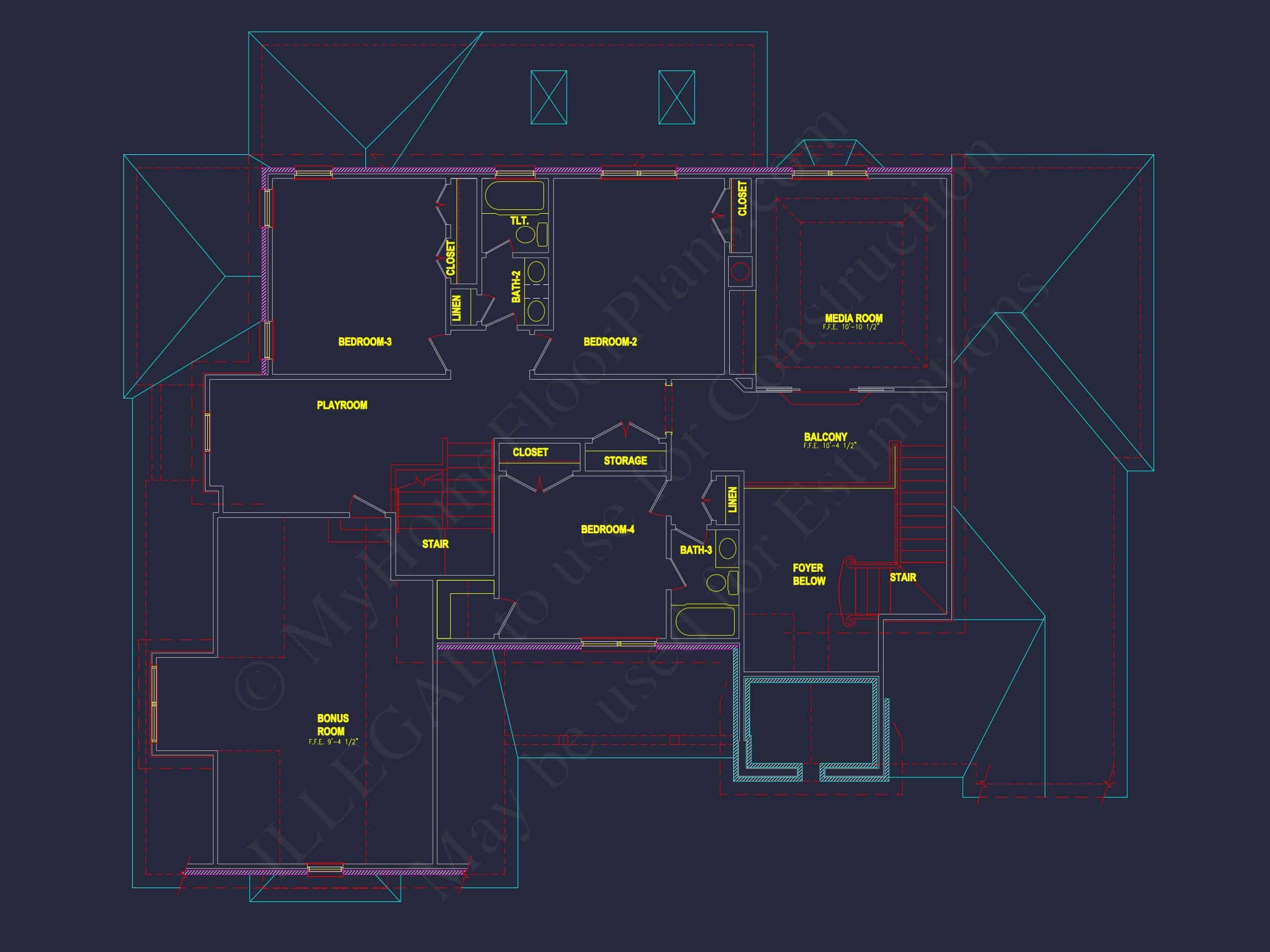Traditional house Plan with CAD Blueprint & Custom Floor Designs