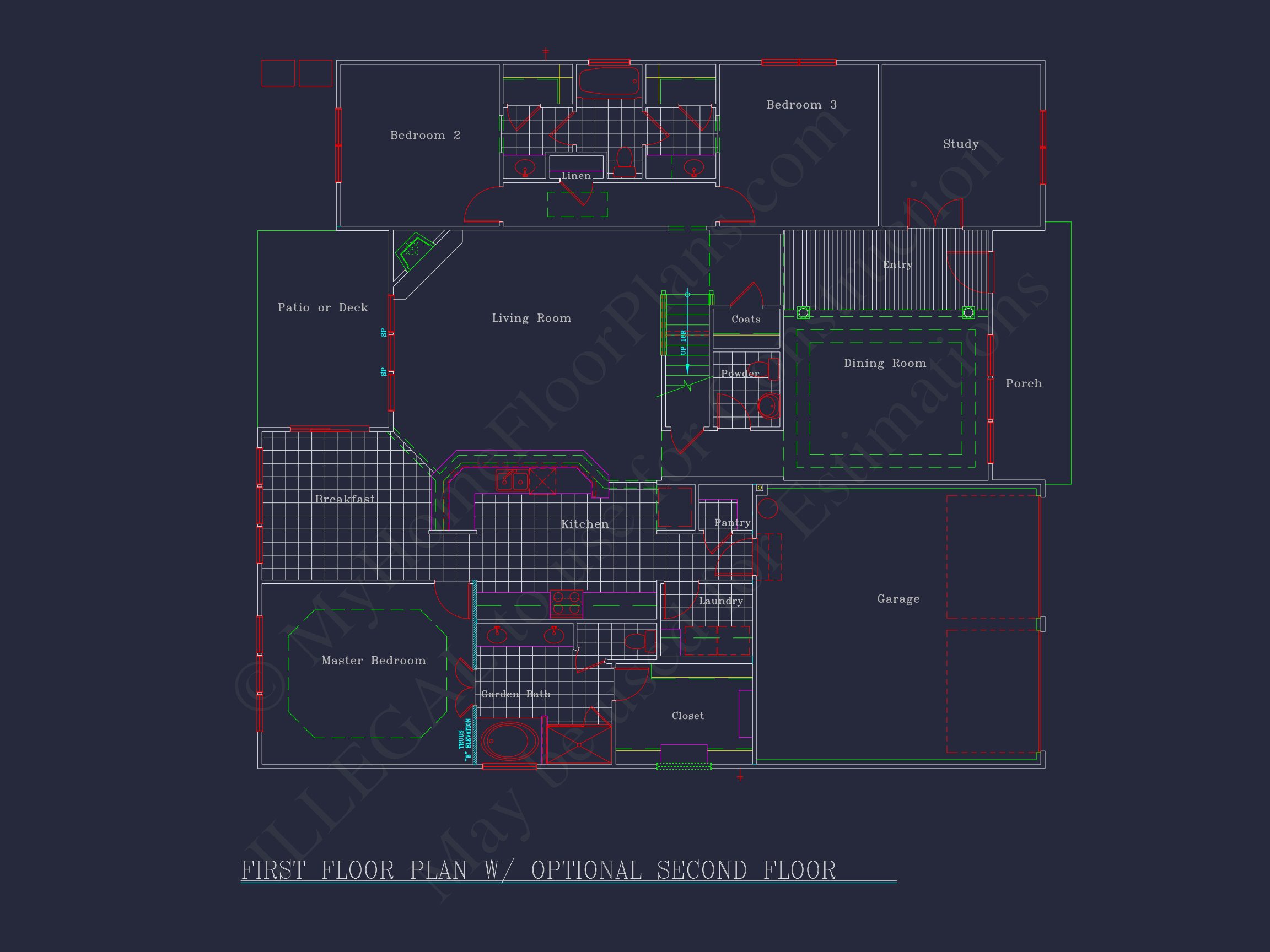 Spacious 54' x 54' Design
