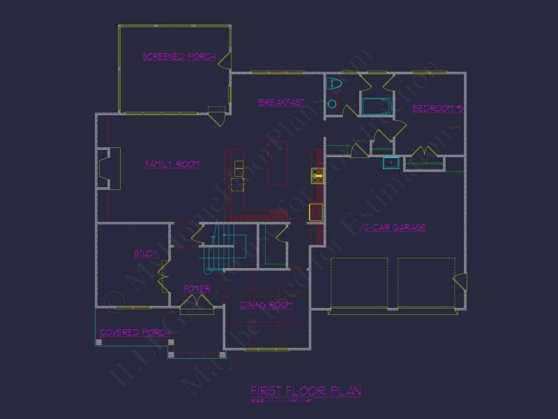 Traditional house Plan with CAD Designs and 2-Story Layout