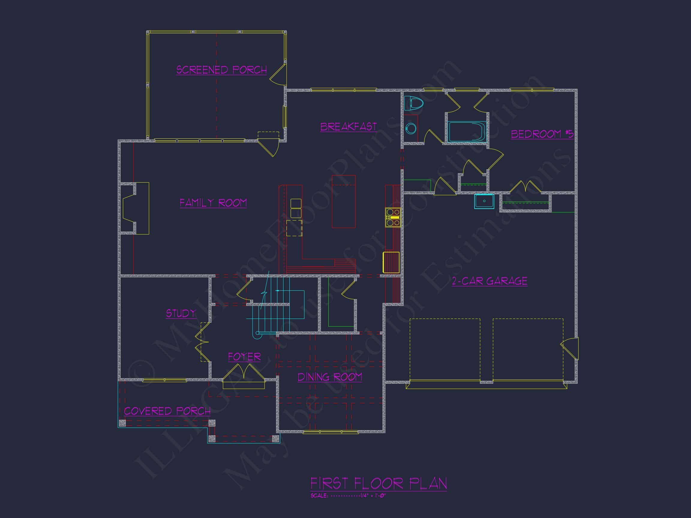 Traditional house Plan with CAD Designs and 2-Story Layout