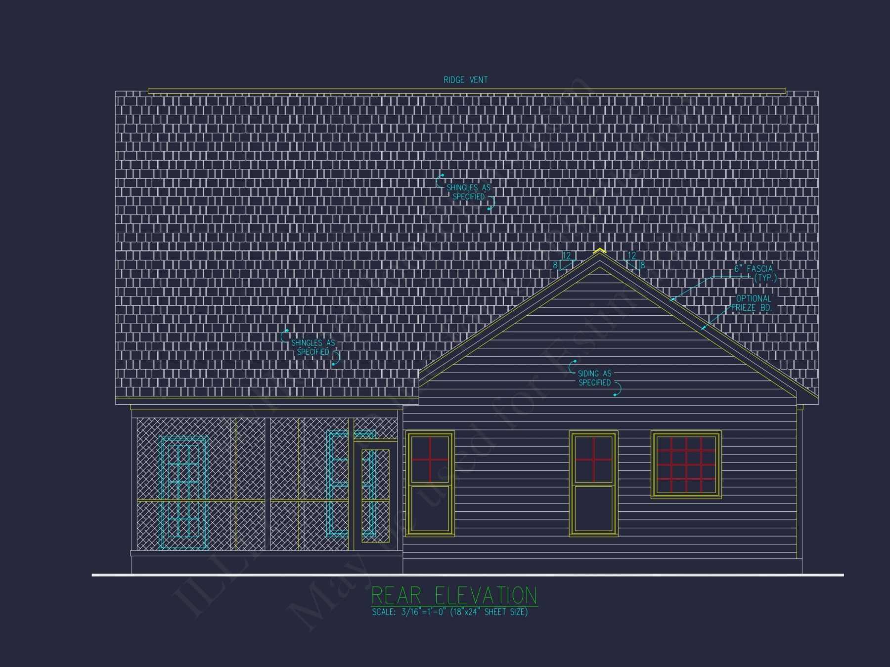 Traditional house Plan with CAD Designs, Fireplace & Porches