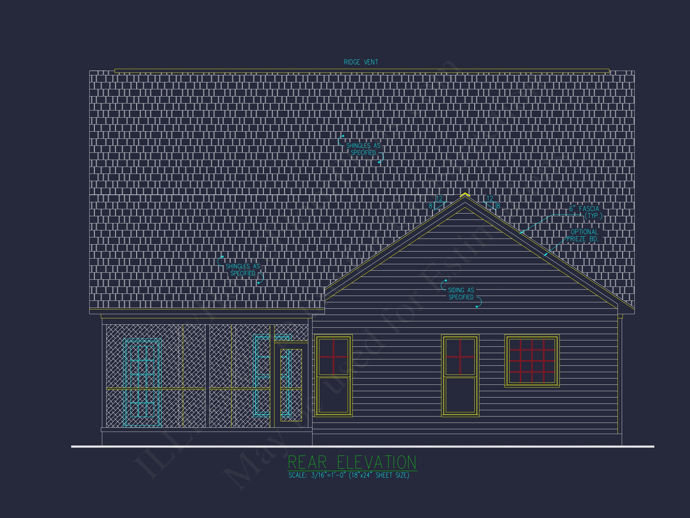 Traditional Home Plan with CAD Designs,Fireplace & Porches