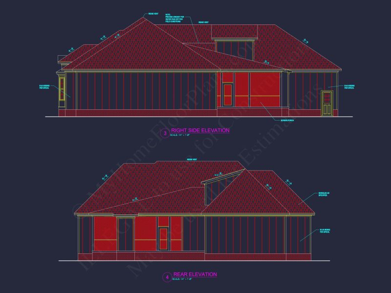 Traditional house Plan with Open Floor Blueprint and CAD Designs