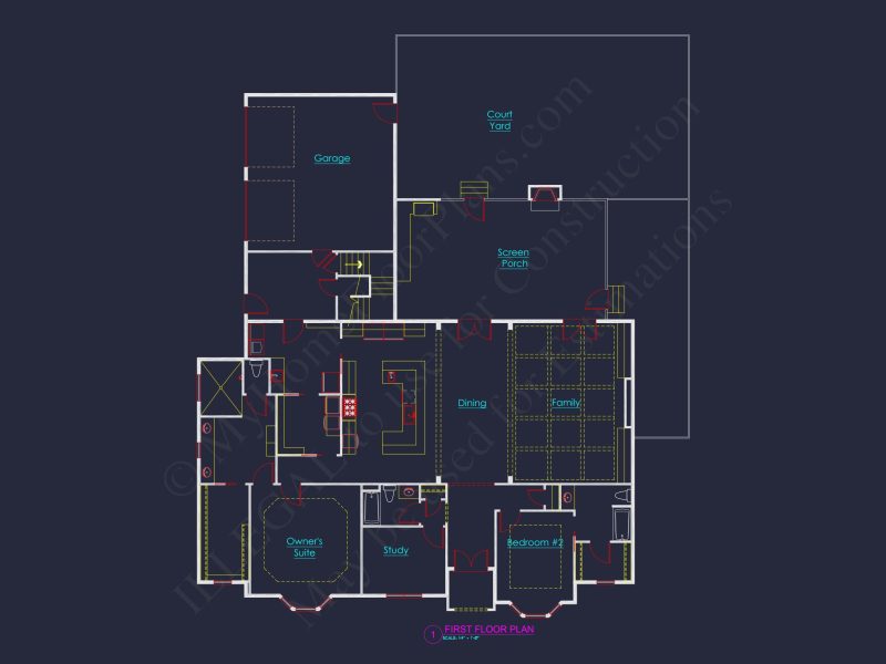 Traditional house Plan with Open Floor Blueprint and CAD Designs