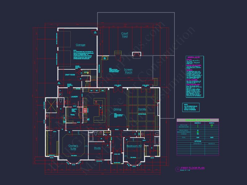 Traditional house Plan with Open Floor Blueprint and CAD Designs