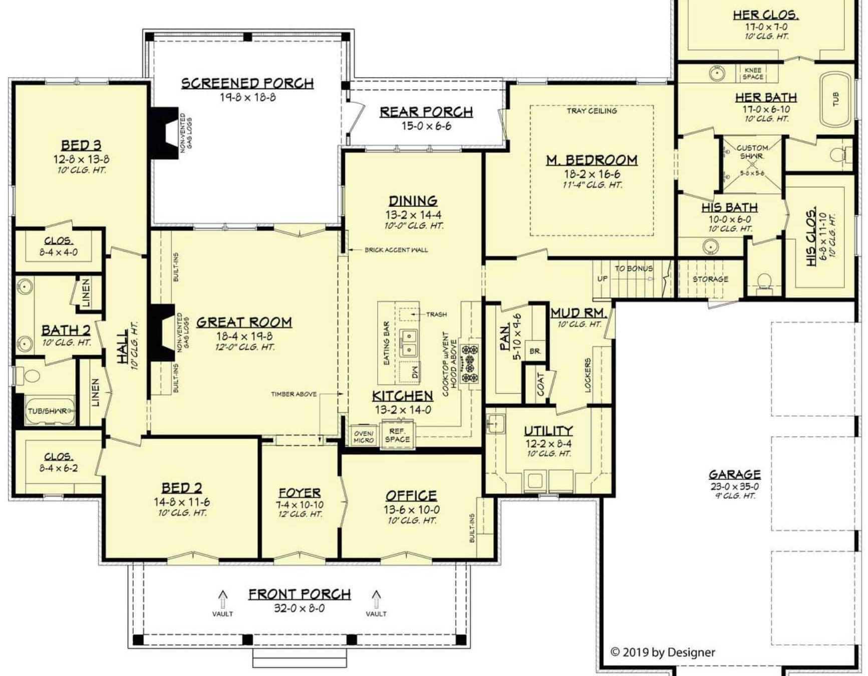 Traditional Southern house Plan with Spacious Floor Designs