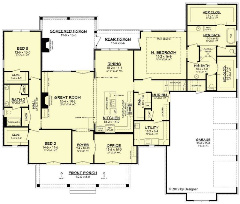 Traditional Southern house Plan with Spacious Floor Designs