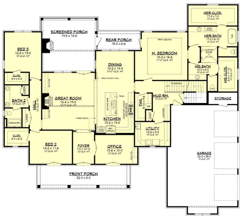 Traditional Southern house Plan with Spacious Floor Designs