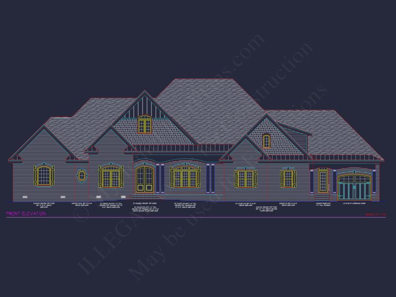 Traditional Tudor house Plan with 4485 Sq Ft Floor Plan & Blueprint