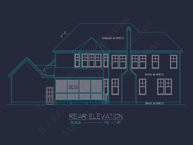 Tudor house Floor Plan with CAD Designs and 2 Stories