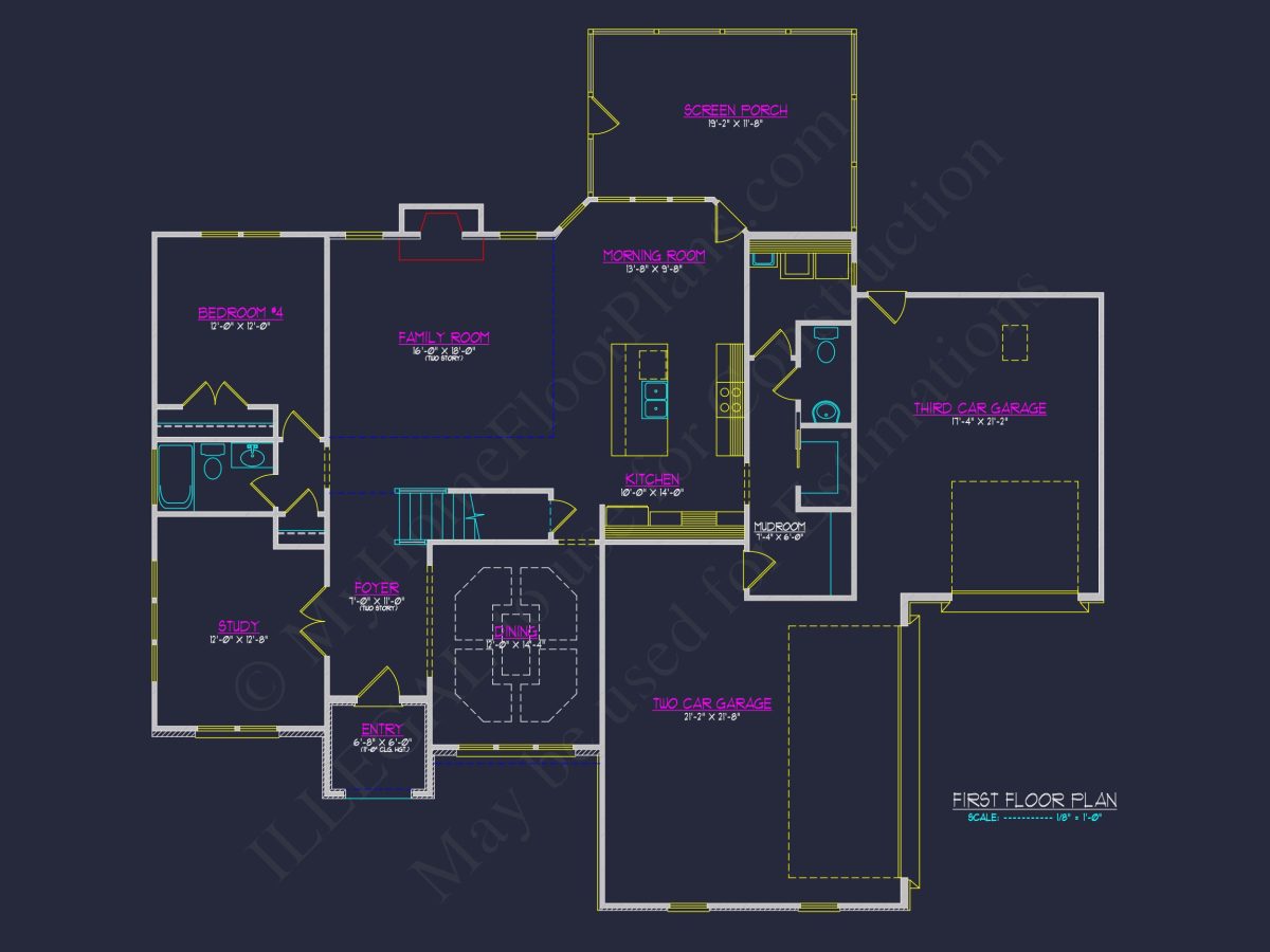 Tudor house Floor Plan with CAD Designs and 2 Stories