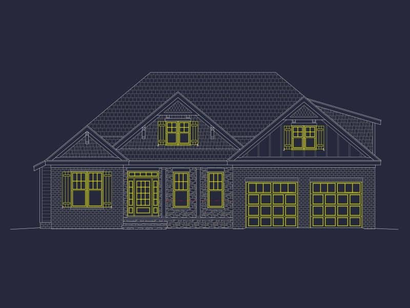 Two-story house Plan with Modern Craftsman Blueprint Designs
