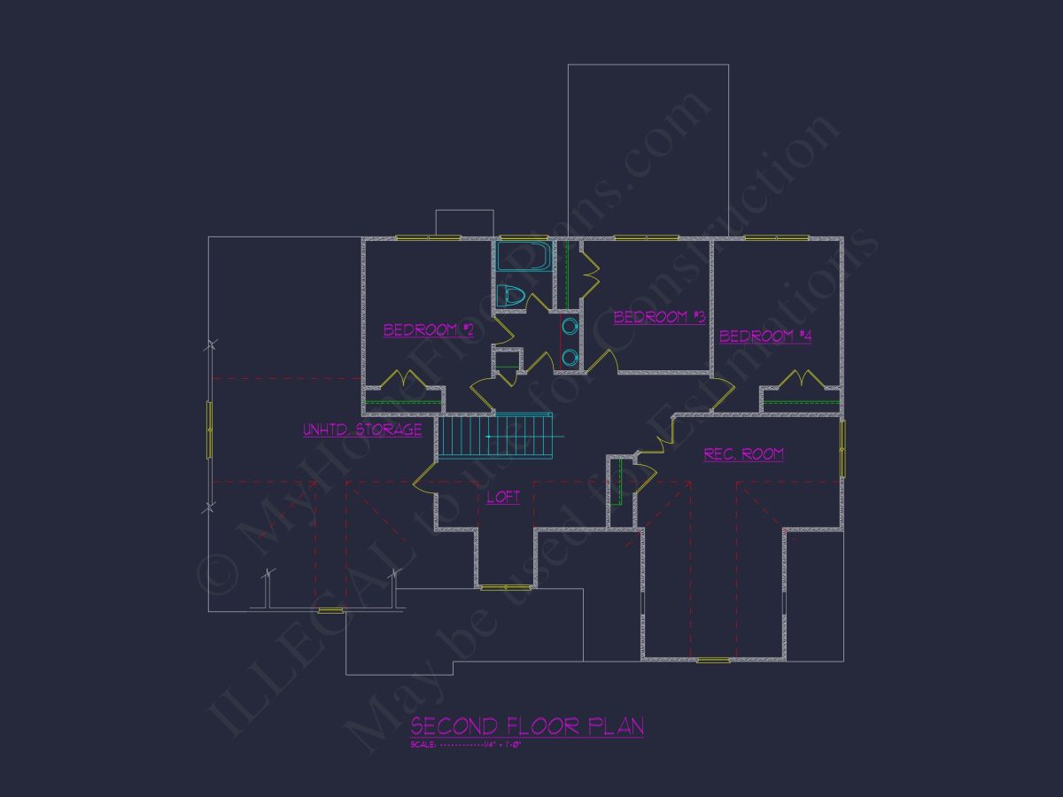 Unique 4-Bedroom house Plan with CAD Designs & Floor Plans