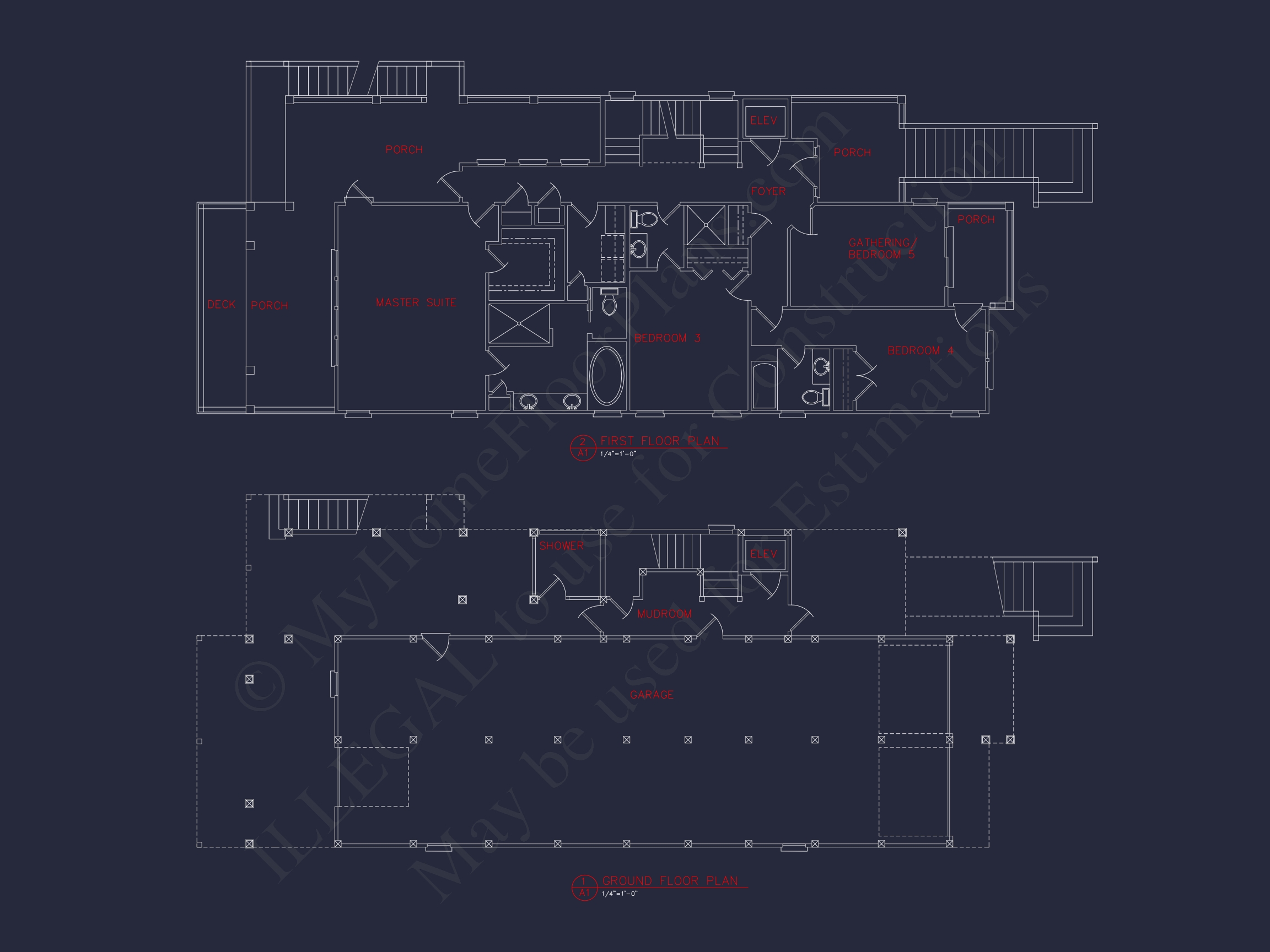 Unique Beach Home Floor Plan with 3 Floors & 5 Bedrooms