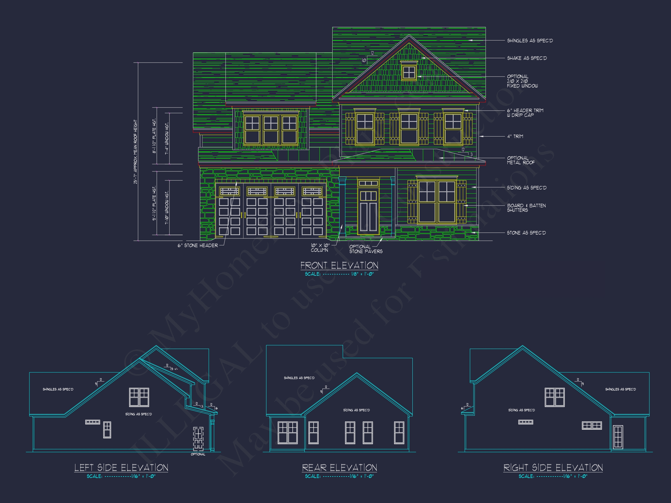 Unique Modern Suburban Home Plan with Detailed Floor & CAD Designs