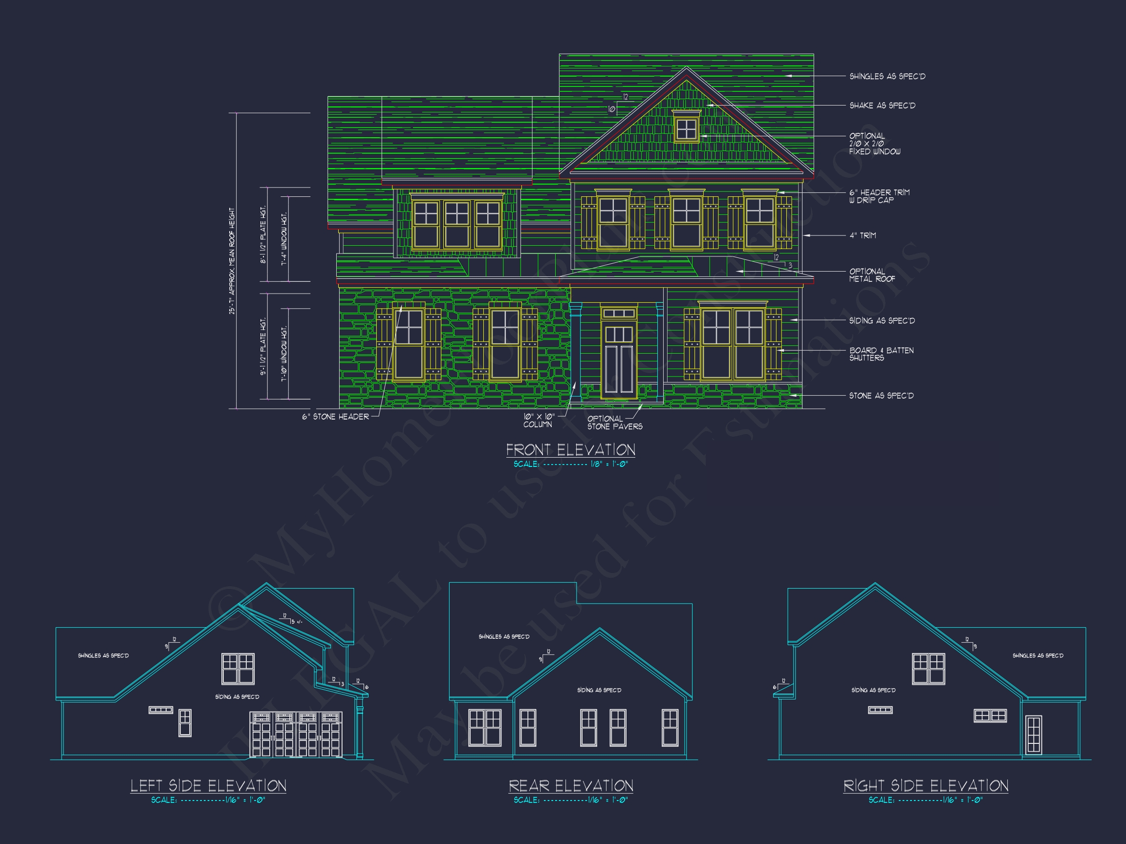 Unique Modern Suburban Home Plan with Detailed Floor & CAD Designs