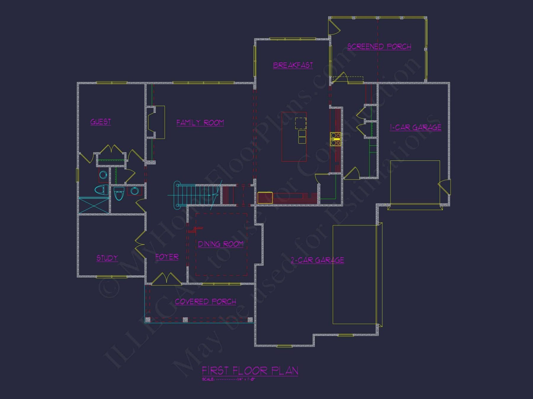 Versatile 2.5 Story house Floor Plan with CAD Designs