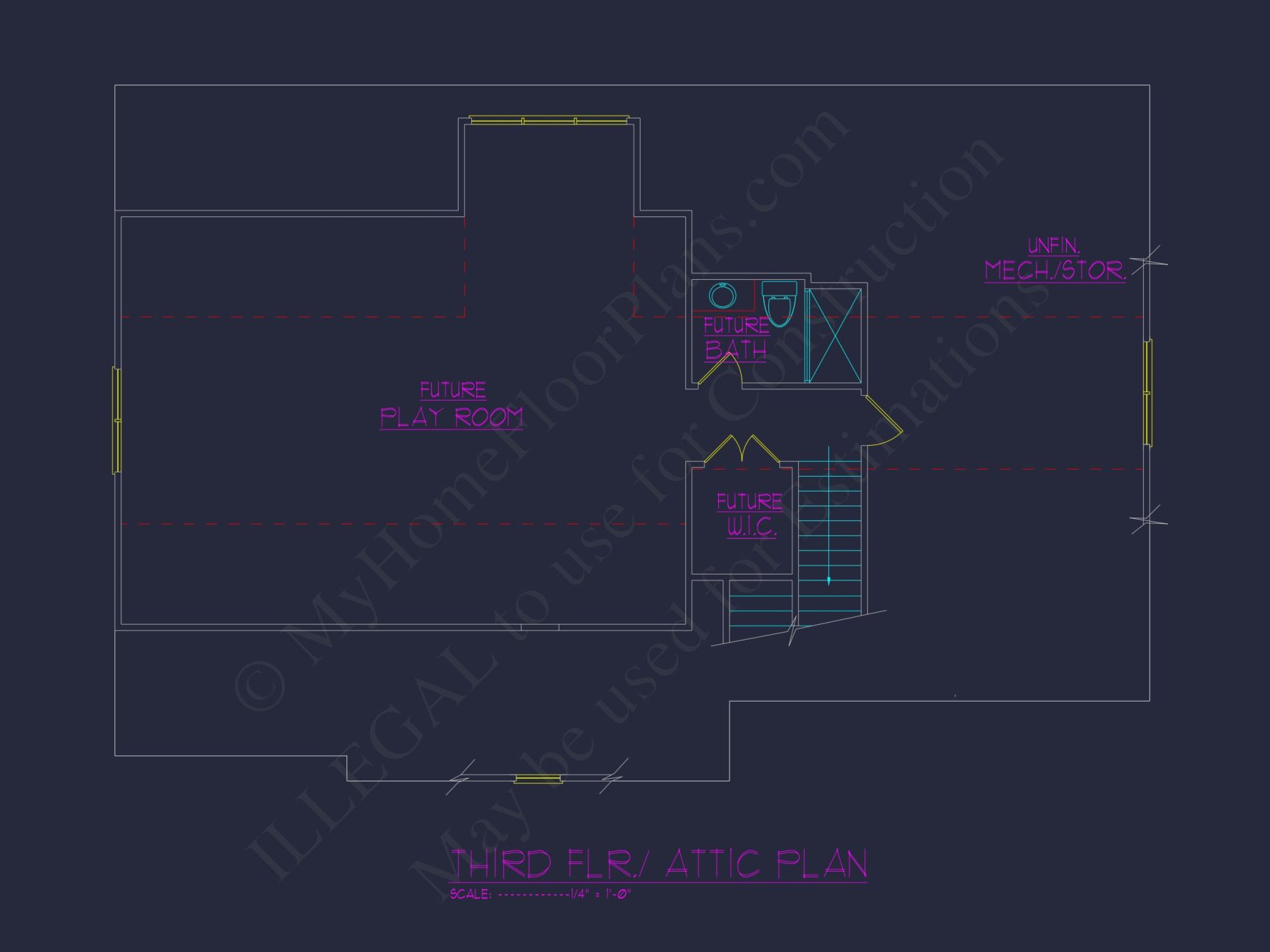 Versatile 2.5 Story house Floor Plan with CAD Designs