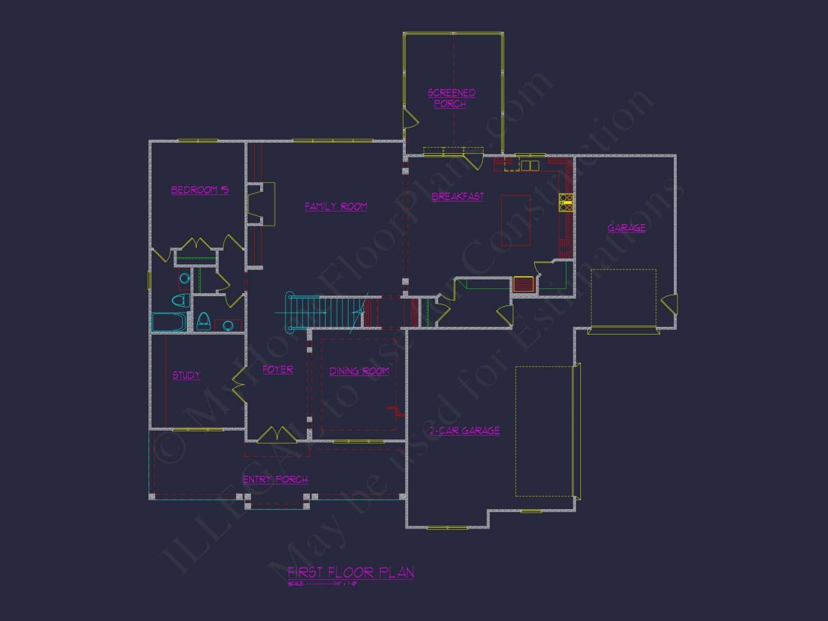 Versatile house Floor Plan with 3 Story CAD Architecture Design