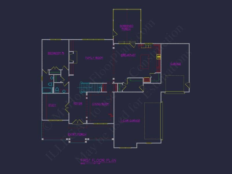 Versatile house Floor Plan with 3 Story CAD Architecture Design