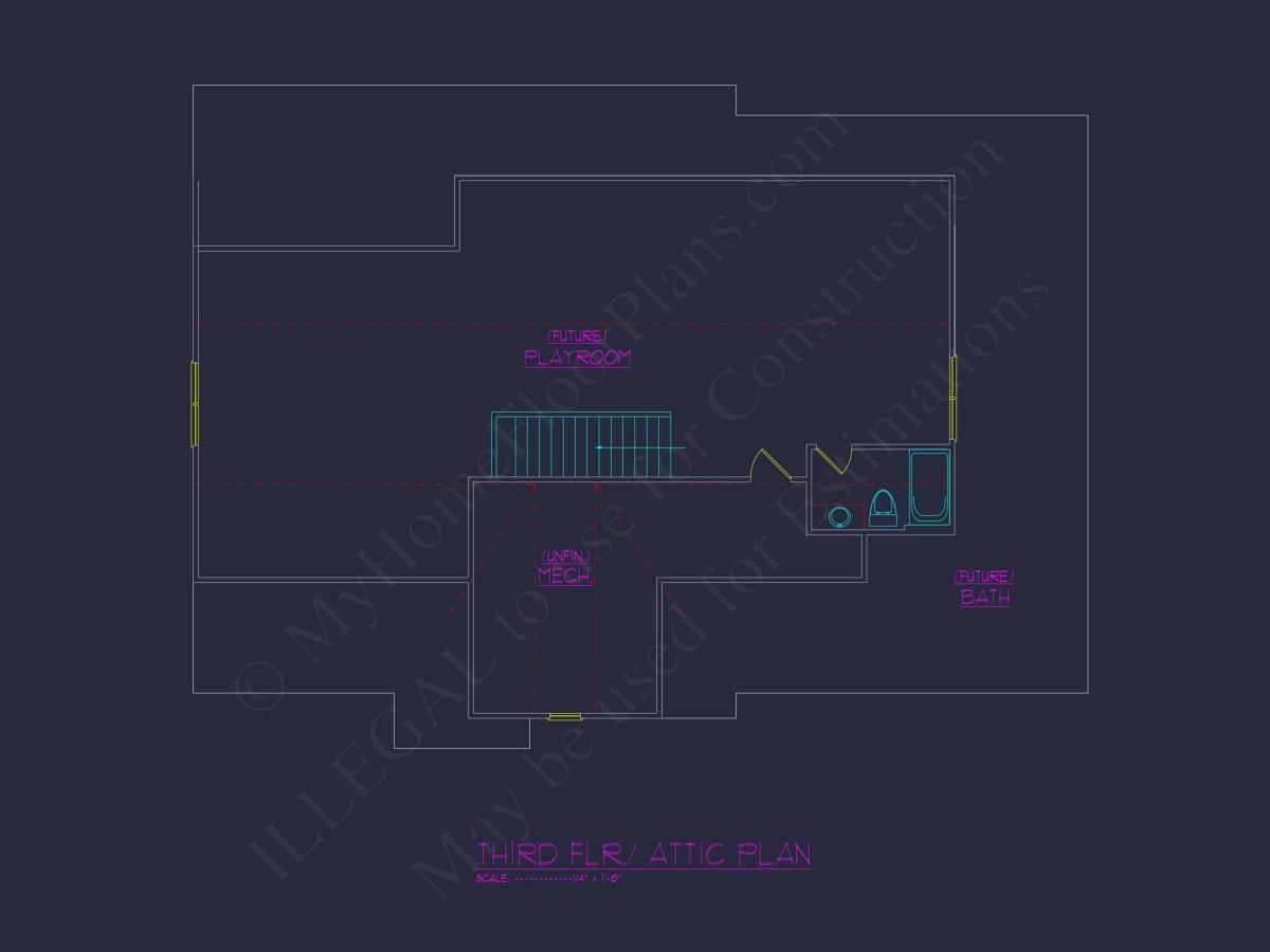 Versatile house Floor Plan with 3 Story CAD Architecture Design