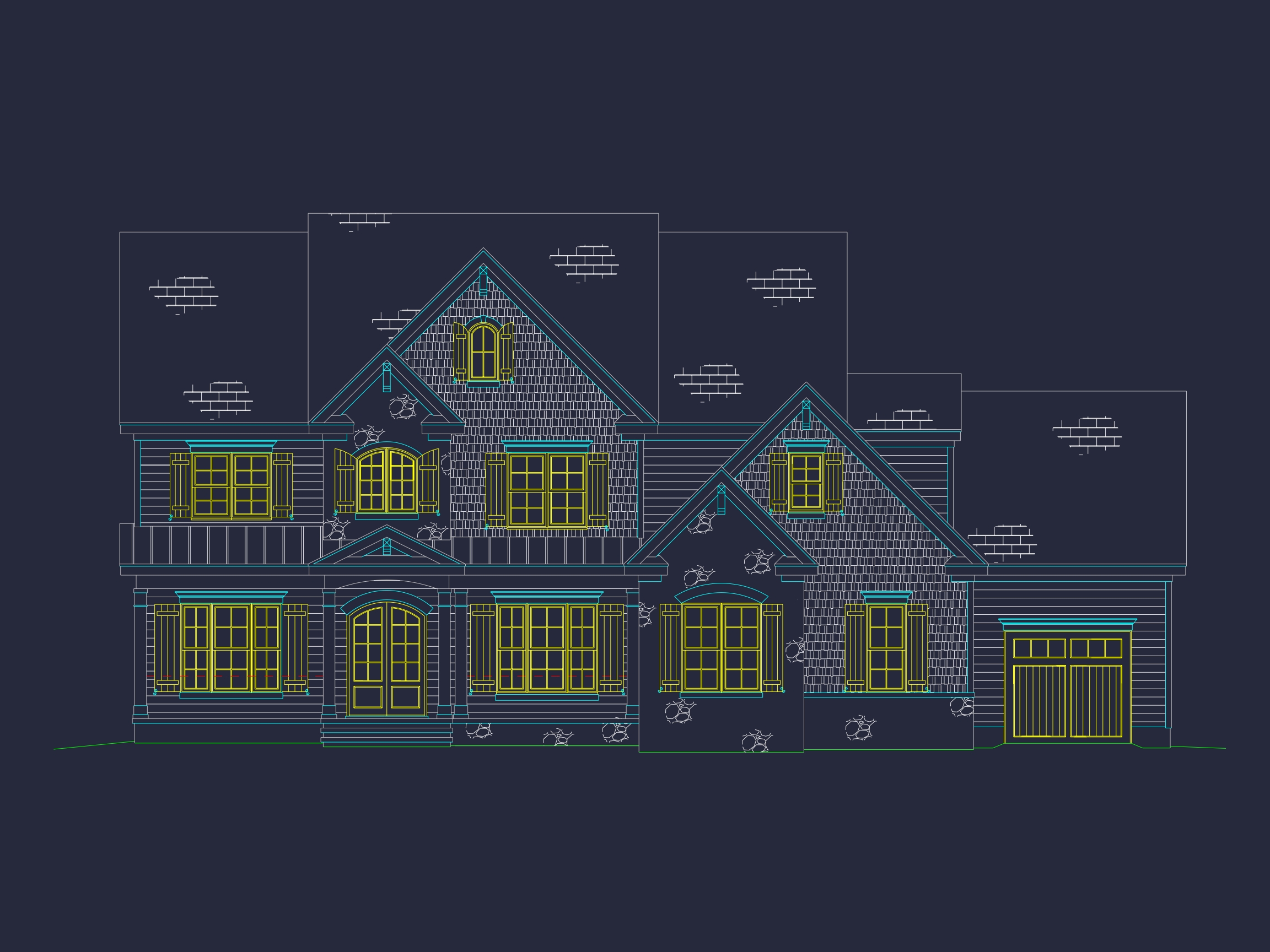 Versatile Home Floor Plan with 3 Story CAD Architecture Design