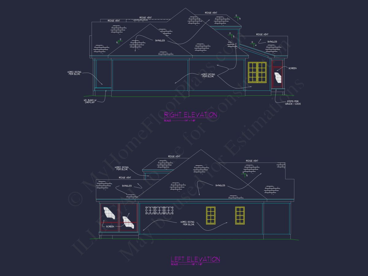 Versatile house Plan with CAD Designs Featuring 4 Beds, 3 Baths