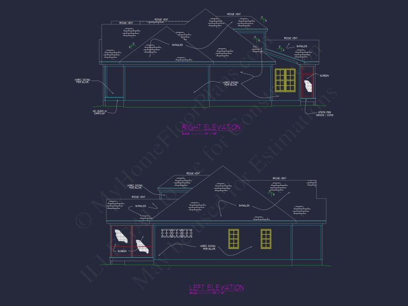 Versatile house Plan with CAD Designs Featuring 4 Beds, 3 Baths