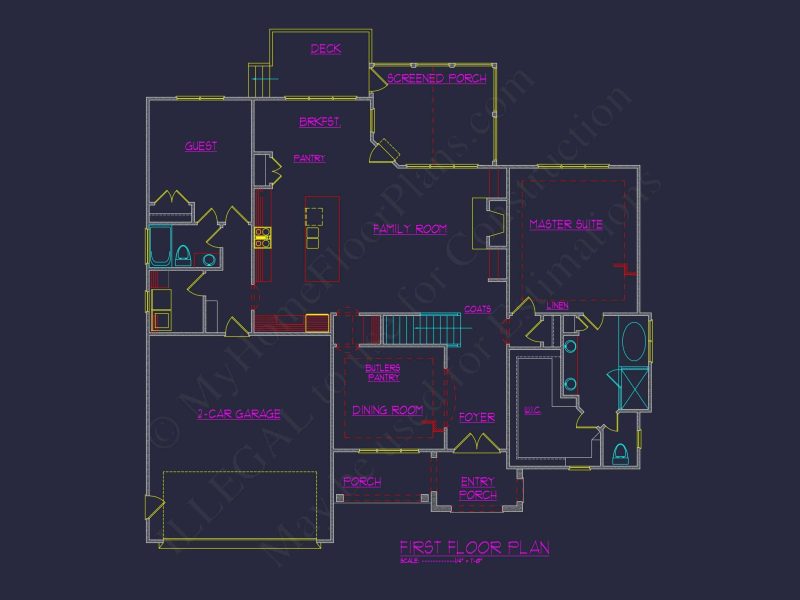 Well-Designed house Floor Plan – Blueprint CAD Architecture