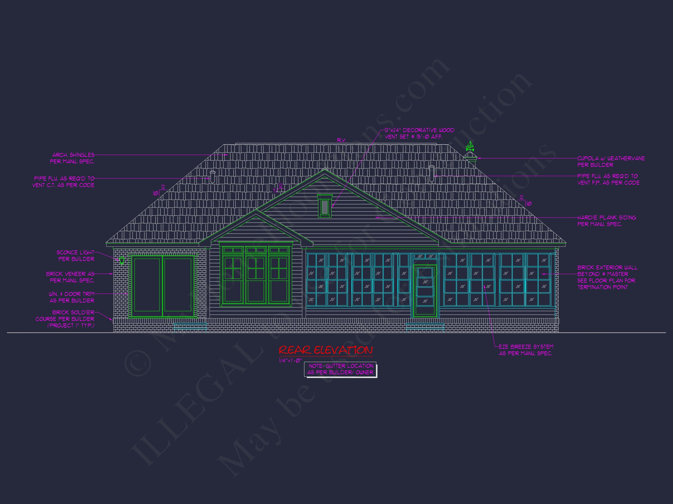 "An elaborate 4-bedroom craftsman house floor plan diagram"