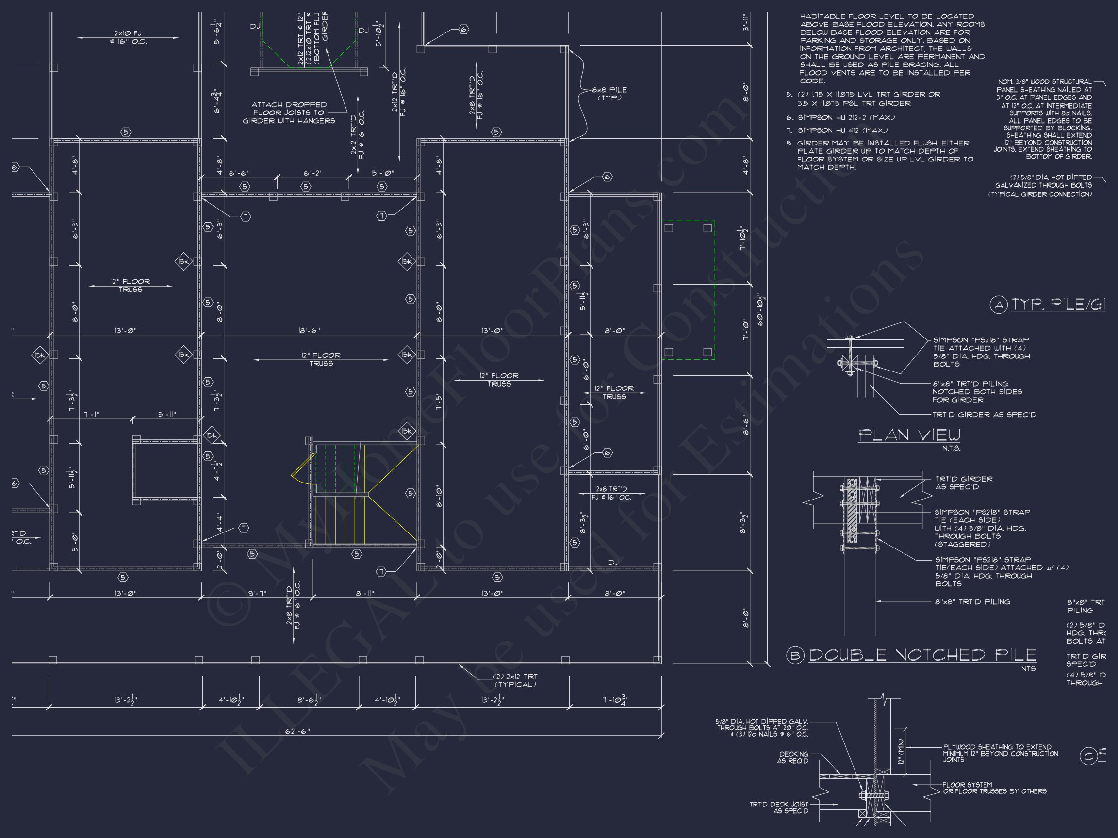 Beach house Plan w/Elevator,4 Beds,3 Baths,& Garage