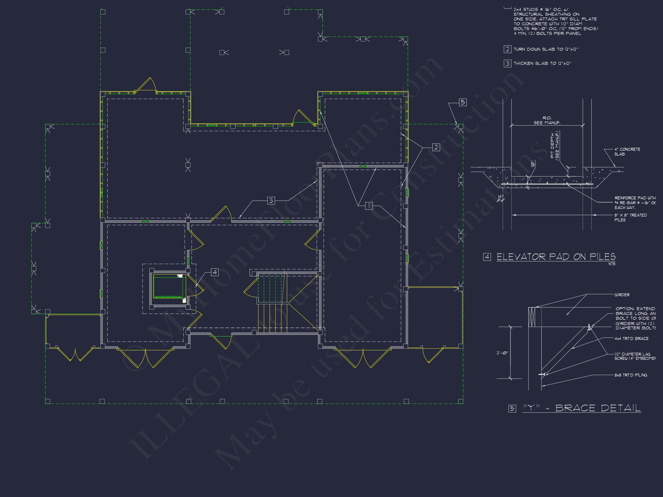 Beach house Plan w/Elevator,4 Beds,3 Baths,& Garage