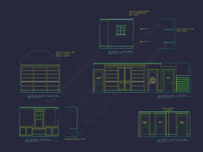 Beach house Plan w/Elevator, 4 Beds, 3 Baths, & Garage