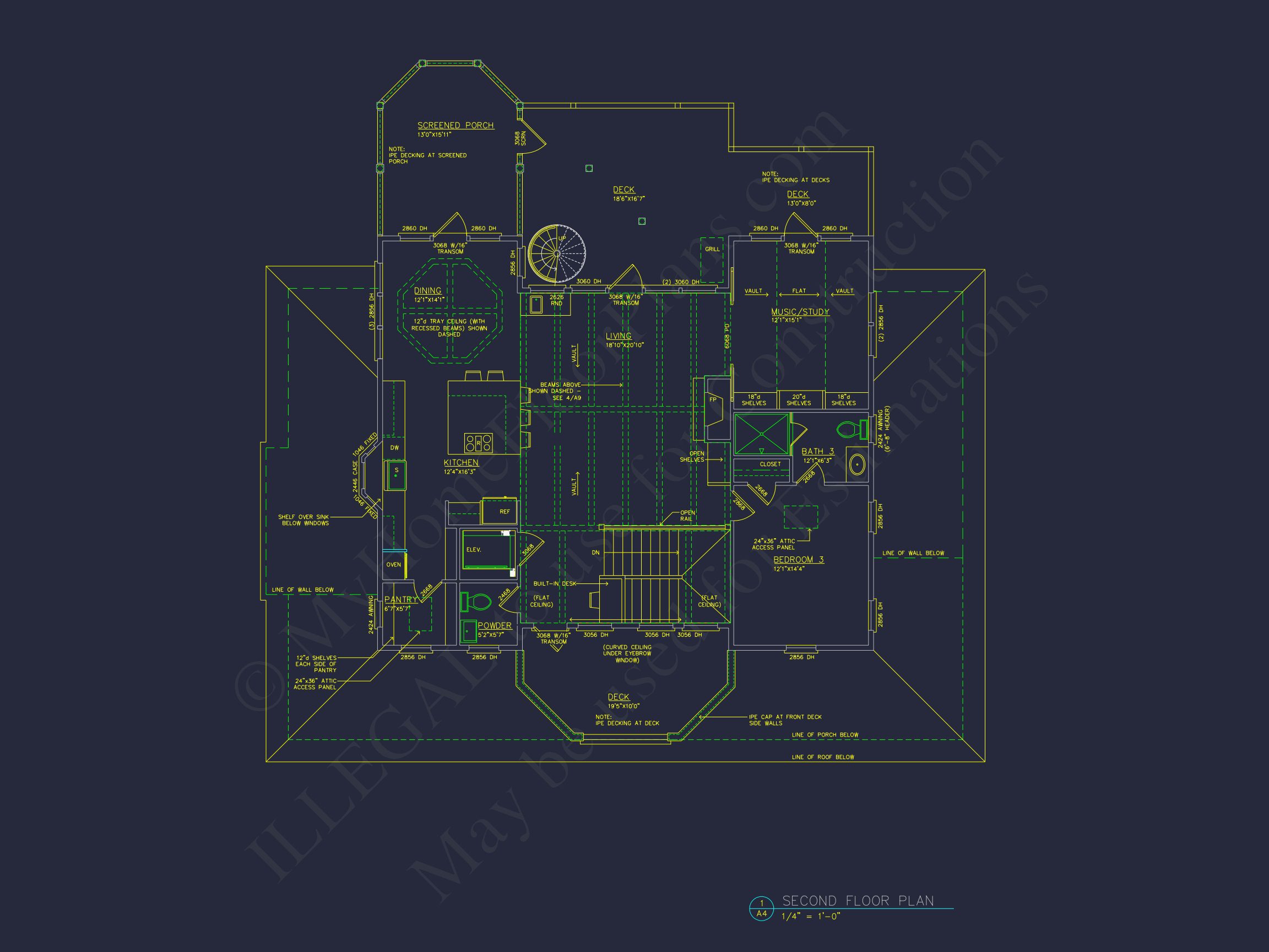 Beach house Plan w/Elevator,4 Beds,3 Baths,& Garage