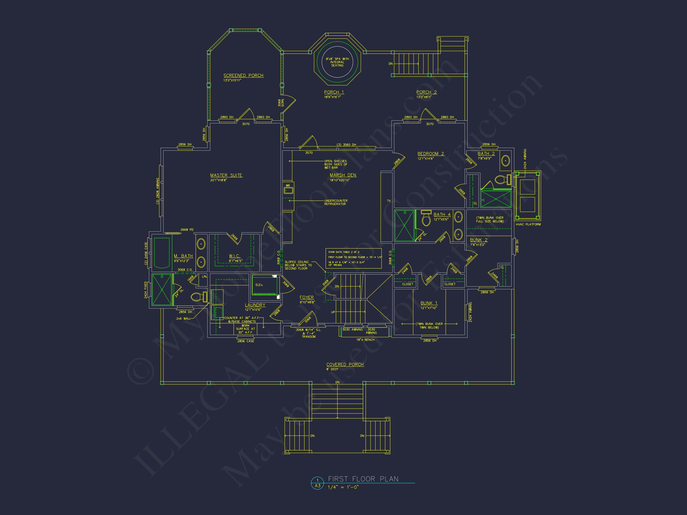 Beach house Plan w/Elevator,4 Beds,3 Baths,& Garage